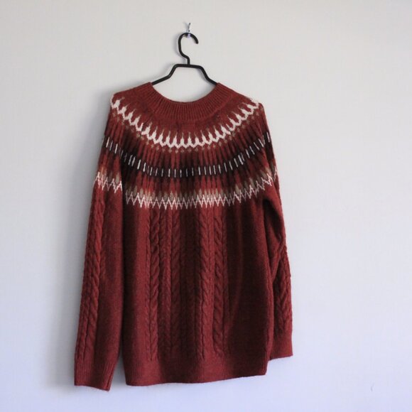 Red Wind River Heritage Fair Isle style sweater Size XL Acrylic - Picture 3 of 10